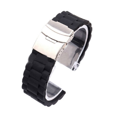 

16mm18mm20mm22mm24mm Automatic Double Click Butterfly Buckle Watch Automatic Push Button Fold Deployment Clasp Strap Bucklen