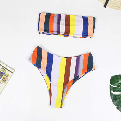 

Saidsome Women Stripe Bikini Set Push-Up Brazilian Swimwear Beachwear Swimsuit