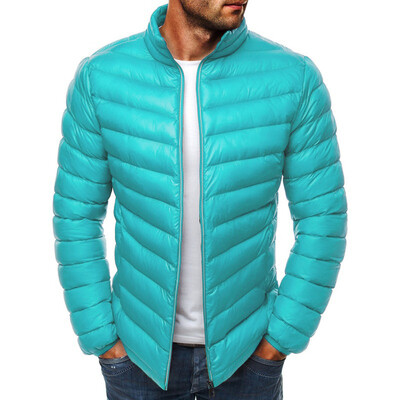 

Toponeto Mens Autumn Winter Zipper Warm Down Jacket Packable Light Top Quality Coat