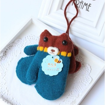 

Winter Warm Toddlers Baby Boy Girls Kids Thick Fur Gloves Neck String Mittens