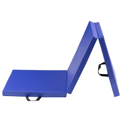 

6 x 2 Exercise Tri-Fold Gymnastics Mat w Carrying Handles-Blue