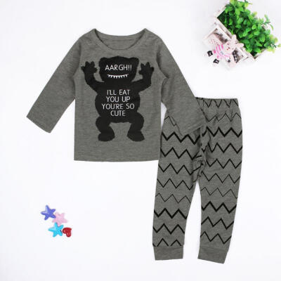 

Autumn Cartoon Frog Casual Clothes Set 2pcs Boys Kids T-shirt Pants Outfits