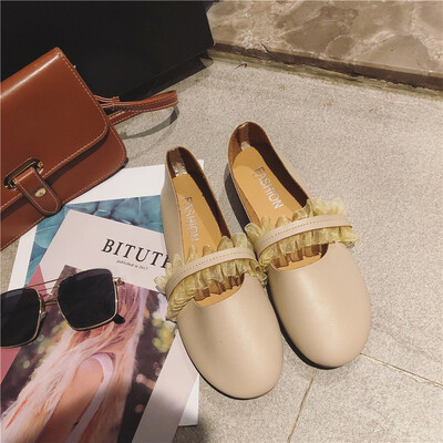 

Girls shoes female summer flat-bottomed fairy grandma tide shoes shallow bean shoes soft Korean version of Joker pouring shoes
