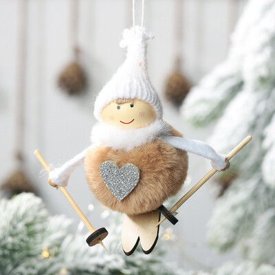 

Christmas Angel Girl Ski Plush Dolls Christmas Tree Ornament Pendant Party Christmas Decoration