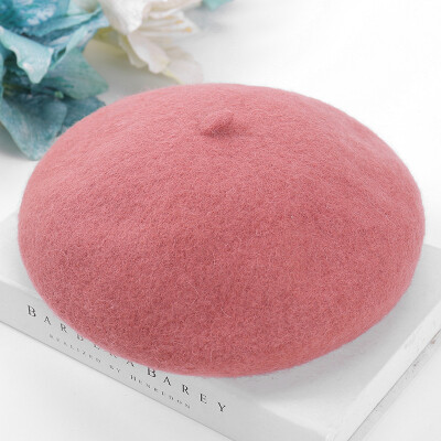 

Early spring 2019 New Vintage Beret woolen cloth thickened versatile female hat pumpkin hat art painter hat