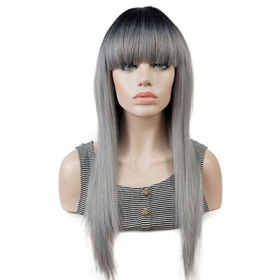 

StrongBeauty Long Straight Ombre Blonde Color Swept Bangs Synthetic Wig COLOUR CHOICES