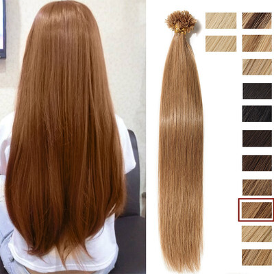 

16"18"20"22" 24"Invisible NailU Tip Glue Real Remy Human Hair Extensions Real Soft Hair Extensions 100strands50g