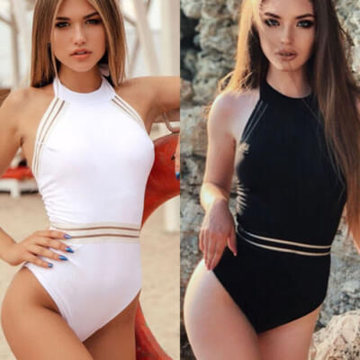 

2019 Womens One-Piece Beachwear Sexy Halter Push-up Bikini Bathing Swimwear