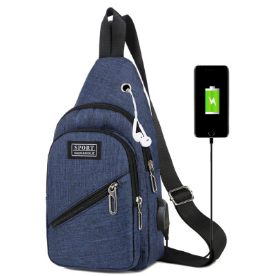 

Tailored Mens Fashion Casual Outdoor Sports Chest Bag USB Charge Shoulder Messenger Bag