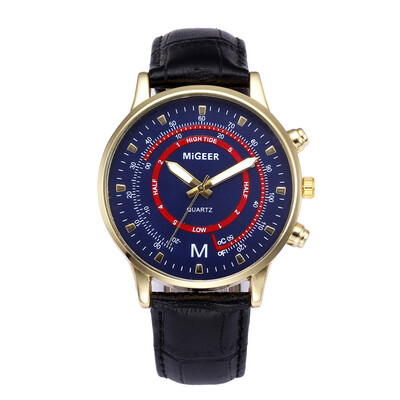 

Gobestart Men Business Watch Leather Strap Sports Fashion Watch Simulated Quartz Watch
