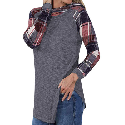 

Starmoon Womens Hooded Tops Plaid Shirts Tunic Long Sleeve Pullover Sweatshirt DGL