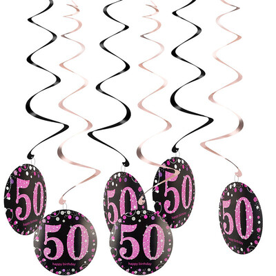 

FUNNYBUNNY 18 21 30 40 50 60 70th Birthday Party Spiral Ornaments Hanging Decoration Backdrop Curtain Wedding Backdrop