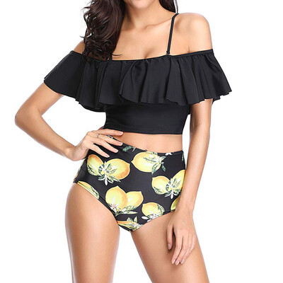 

Women High Waist Swimwear Bikini Set Push-up Padded Bra Bathing Suit Swimsuit