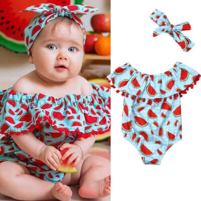 

Newborn Baby Girl Summer Cotton Ruffle Romper Sleeveless Jumpsuit Outfit Clothes