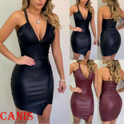 

US Bodycon Dress Women Sexy Dress Spaghetti Strap Mini Dresses Package Hip