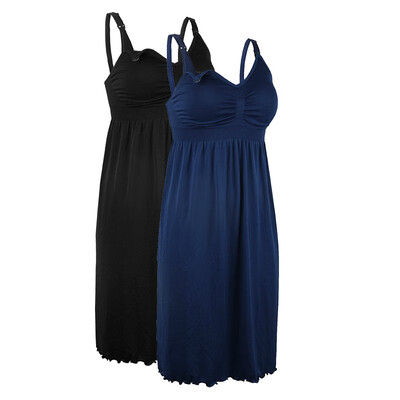 

iLoveSIA camisón de lactancia delgada vestido de manga corta mujeres embarazadas pijamas-3P-60965590