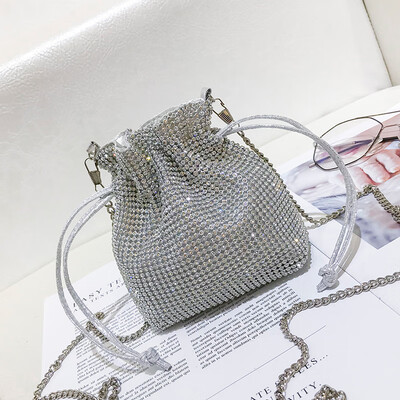 

Summer ins super fire diamond bag female 2019 new Korean version of the wild shoulder slung fashion chain bucket bag