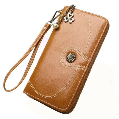 

Women Purses Long Soft Leather Wallet Retro Ladies Clutch Cellphone Bags High Quality Zipper Purses Portefeuille Femme
