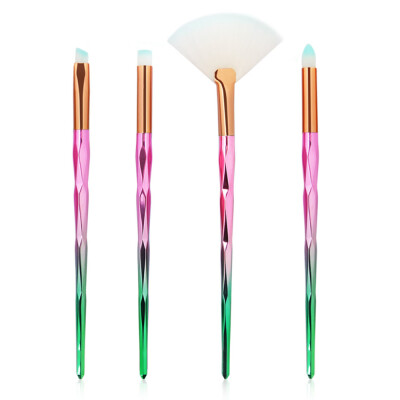 

Gobestart 4Pc Makeup Brushes Set Powder Foundation Eyeshadow Eyeliner Lip Cosmetic Brush