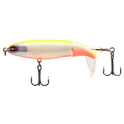 

Lixada 4 inch 13g Topwater Popper Fishing Lure Floating Artificial Hard Bait with Rotating Tail Treble Hooks