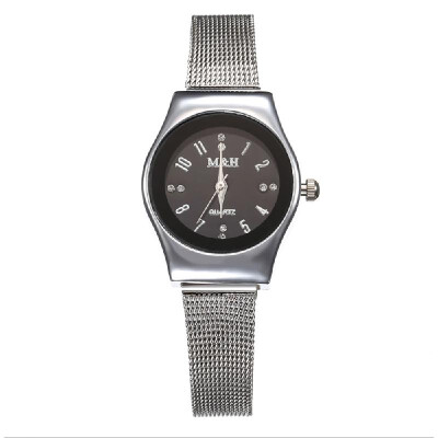 

Fashion Stainless Steel Mesh Band Watch Women Alloy Case Quartz Wrist Watch