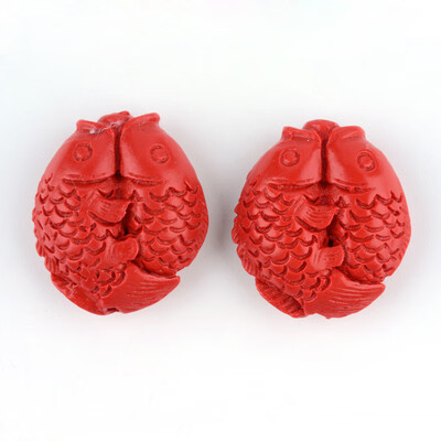

Cinnabar Beads Double Fish FireBrick 255x225x9mm Hole 2mm