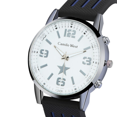 

Gobestart Fashion Outdoor Sports Watch Silicone Strap Precision Scale Dial Mens Watch