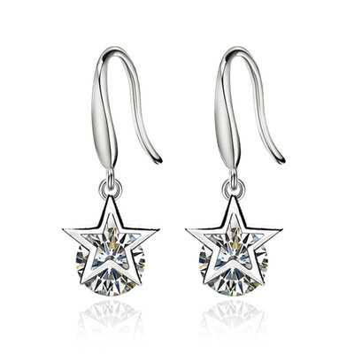 

Star Fashion Drop Earrings for Women Girl New Geometric Crystal Round Earring Party Jewelry Gift G37
