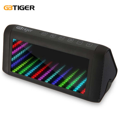 

Refurbished GBTIGER BS - 1025 Magic Mirror HiFi LED Colorful Light Speaker 3D Dynamic Lighting Support Bluetooth Hands-free AUX In