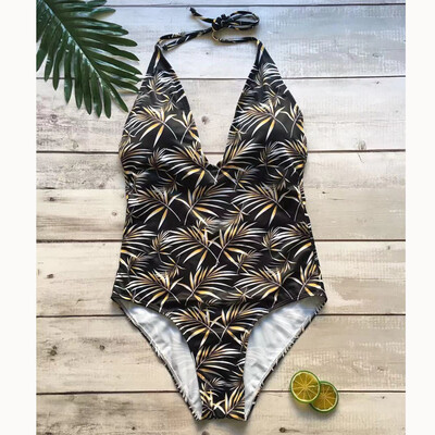 

Roseonmyhand Women Leaves Bandage One Piece Bikini Swimwear Swim suit Bathing suit Beachwear