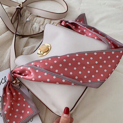 

Women 2019 spring&summer new tide Korean foreign silk scarves shoulder bag fashion Joker slung bucket bag