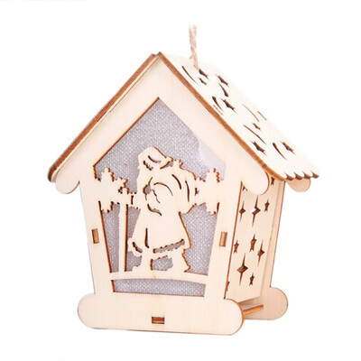 

Festival Led Light Wood House Christmas Tree Decorations For Home Hanging Ornaments Holiday Nice Xmas Gift Navidad Wedding