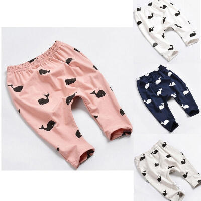 

Lovely Baby Kids Girls Boys Clothing Whale Printing 100 Cotton Pants Trousers Leggings Newborn-3Y