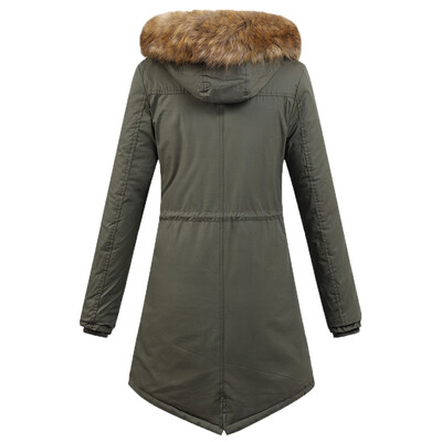 

Toponeto Women Winter Warm Thick Outerwear Hooded Coat Cotton-padded Jacket Plus Size