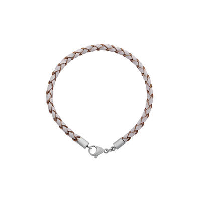 

Braided Leather Cord Bracelet Makings with 316 Stainless Steel Lobster Claw Clasps White 160x3mm