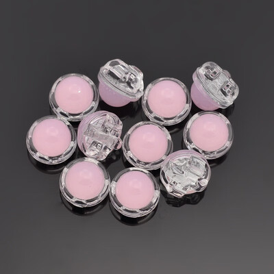 

Sew on Taiwan Acrylic Garment Accessories Half Round Pink 13x9mm Hole 1mm