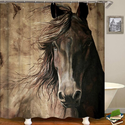 

Shower Curtain Animal Print Blackout Curtains Waterproof Mildew-proof Bathroom Curtain 71"x71