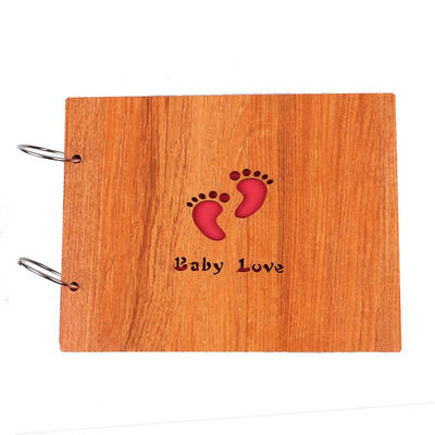 

8 Inch Wooden Photo Album DIY Handmade Pasted Albums Baby Growing Gift