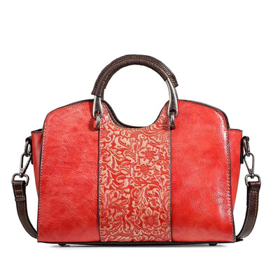 

First layer cowhide embossed female handbag women vintage genuine leather shoulder crossbody bag rub color travel leisure bags