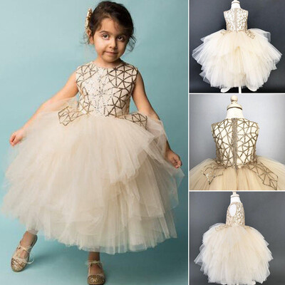 

Toddler Kids Baby Girls Clothes Sequins Party Pageant Tutu Tulle Princess Dress