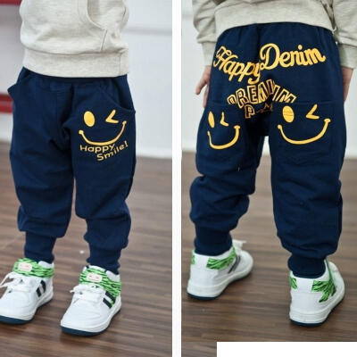 

Kids Boys Girl Unique Smiling Clothes Harem Pants Trousers Cartoon Kids Sz2-7Y