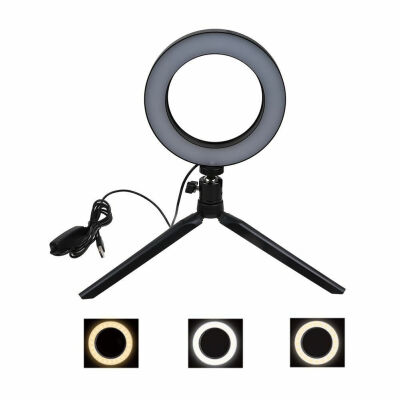 

LED Ring Light Dimmable 5500K Lamp Photography Camera Photo Studio Phone Video