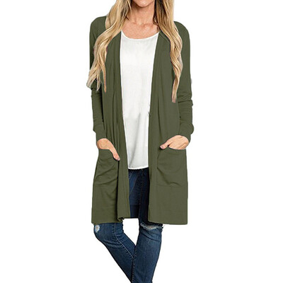 

Roseonmyhand Womens Long Sleeve Open Front Loose Pocket Causal Lightweight Kimono Cardigan
