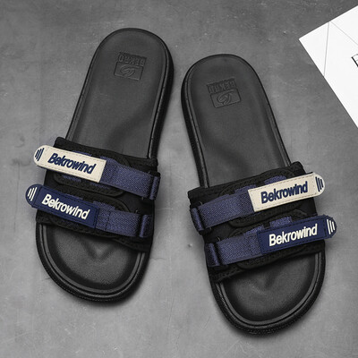 

Slippers Mens Summer 2019 New Korean Edition Trend One-word Slippers Anti-skid Personality Fashion Outside Beach Mens Sandals