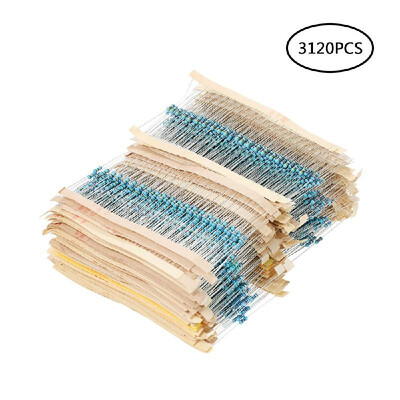 

3120pcs 156 Values 1 ohm to 10M ohm 14W 1 Metal Film Resistors Assortment Kit Electronic Components