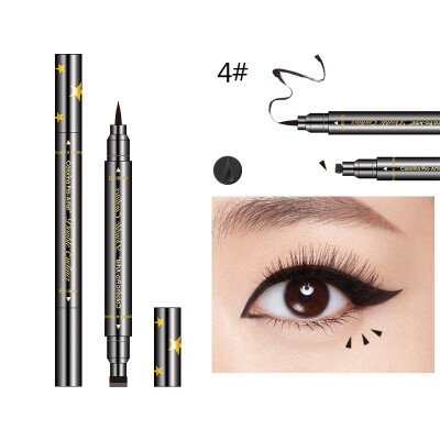 

Double-Headed Tattoo Stamp Black Eyeliner with Liquid Eyeliner Makeup Tool HeartStarMoon Waterproof Smudge-proof Eyes Make kit