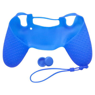 

Silicone Anti-slip Grip Handle Cover Lanyard 2 Thumbstick Caps for Sony PS4