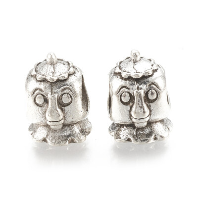 

Alloy European Beads Large Hole Beads Robot Antique Silver 125x9x10mm Hole 5mm