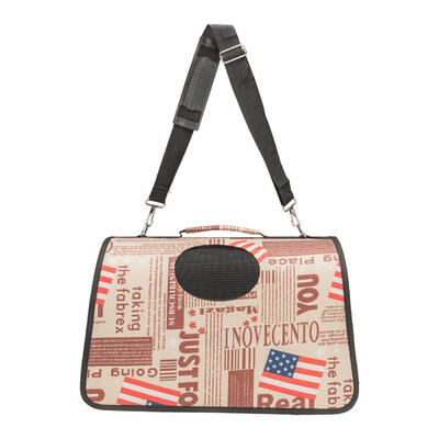 

Handbag Carrier Comfort Pet Dog Travel Carry Bag Brown Flag Pattern