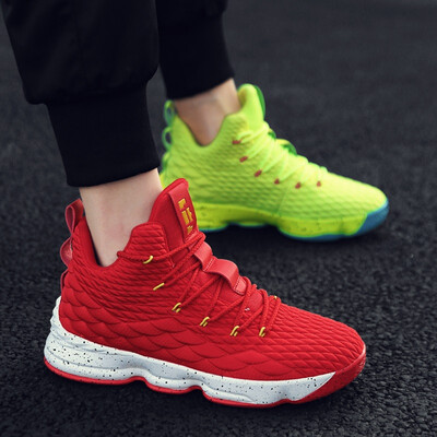 

New mandarin duck basketball shoes mens high-top breathable anti-slip wear-resistant shock-absorbing boots students cement large